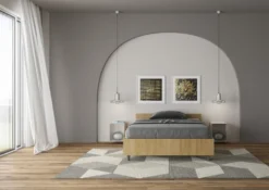 Letto 120x190cm contenitore effetto legno quercia LIT238