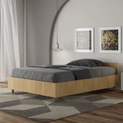 Letto 120x190cm contenitore effetto legno quercia LIT238
