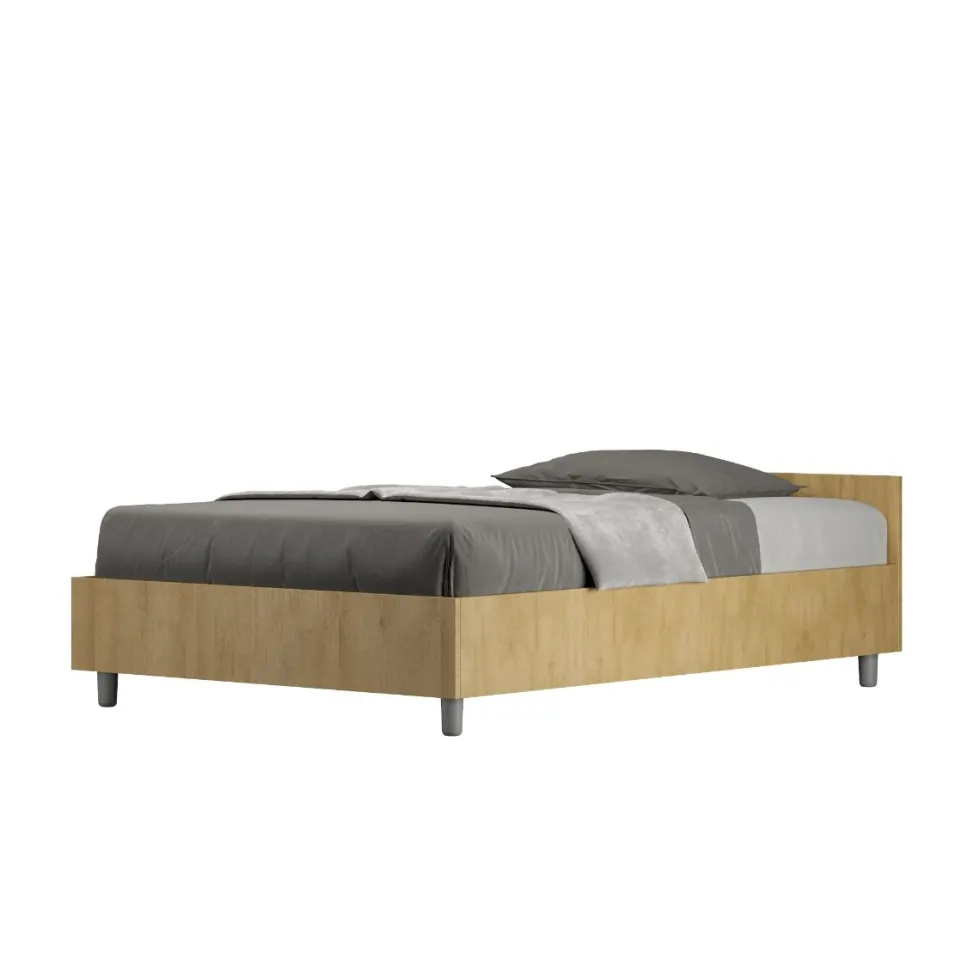 Letto 120x190cm contenitore effetto legno quercia LIT238