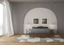 Letto 120x190cm contenitore effetto legno noce LIT238
