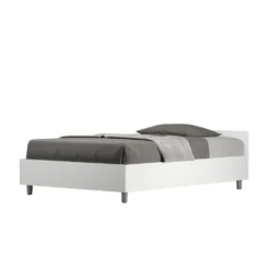 Letto 120x190cm contenitore effetto legno bianco frassino LIT238