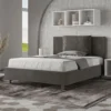 Letto 140x200cm contenitore francese giroletto imbottito in microfibra grigio LIT278