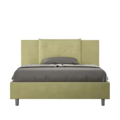 Letto 140x210cm contenitore francese con tre bottoni in microfibra tè verde LIT286