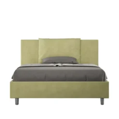 Letto 140x210cm contenitore francese giroletto in microfibra tè verde LIT280