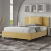 Letto 140x210cm contenitore francese giroletto in microfibra ocra LIT280