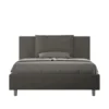 Letto 140x210cm contenitore francese giroletto in microfibra grigio LIT280
