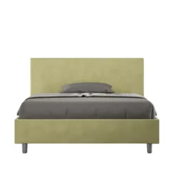Letto 140x210cm contenitore francese testiera liscia in microfibra tè verde LIT274