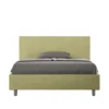 Letto 140x190cm contenitore francese testiera liscia in microfibra tè verde LIT270