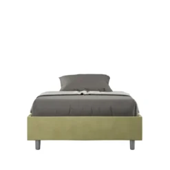 Letto 140x210cm contenitore francese sommier in microfibra tè verde LIT268