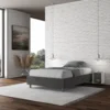 Letto 140x210cm contenitore francese sommier in microfibra grigio LIT268