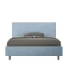 Letto 140x200cm contenitore francese testiera liscia in microfibra azzurro LIT272