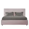 Letto 140x190cm contenitore francese con giroletto in microfibra glicine lilla LIT290