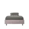 Letto 140x200cm contenitore francese sommier in microfibra glicine lilla LIT264