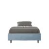Letto 140x200cm contenitore francese sommier in microfibra azzurro LIT264
