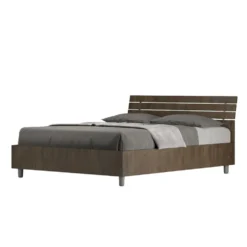 Letto 140x200cm contenitore francese testata inclinata noce LIT354