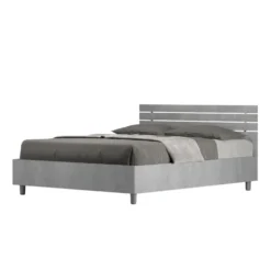 Letto 140x200cm contenitore francese testata dritta cemento LIT350