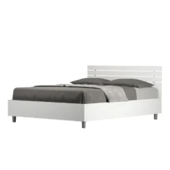 Letto 140x200cm contenitore francese testata dritta bianco frassino LIT350