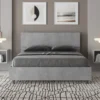 Letto 140x200cm contenitore francese testiera inclinata cemento LIT346