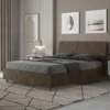 Letto 140x200cm contenitore francese testiera inclinata noce LIT346