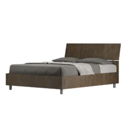 Letto 140x200cm contenitore francese testiera inclinata noce LIT346