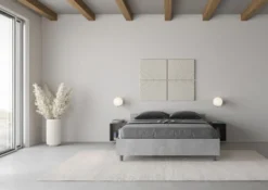 Letto 140x200cm contenitore francese moderno cemento LIT338