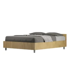 Letto 140x200cm contenitore francese effetto legno quercia LIT338