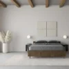 Letto 140x200cm contenitore francese effetto legno noce LIT338