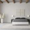 Letto 140x200cm contenitore francese effetto legno bianco frassino LIT338
