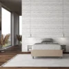 Letto 140x200cm contenitore francese sommier in similpelle tortora LIT262