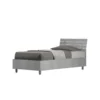 Letto 80x200cm contenitore moderno testiera inclinata cemento LIT92