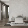 Letto 80x200cm contenitore singolo con testiera liscia in similpelle bianco LIT18