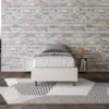 Letto 80x210cm contenitore singolo sommier in similpelle bianco LIT10