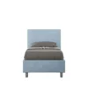 Letto 80x200cm contenitore singolo con testiera liscia in microfibra azzurro LIT20