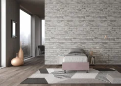 Letto 90x210cm contenitore sommier in microfibra glicine lilla LIT98