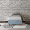 Letto 90x210cm contenitore sommier in microfibra azzurro LIT98
