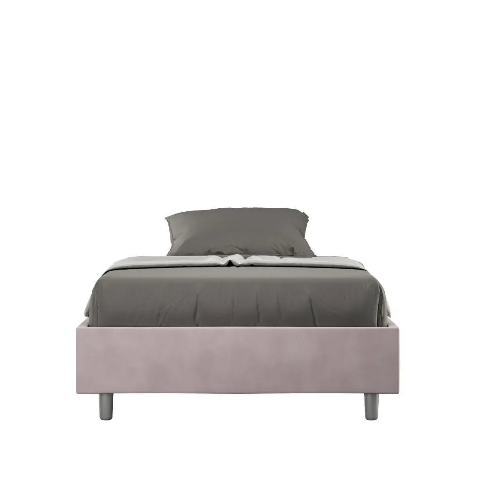 Letto 120x190cm contenitore sommier in microfibra glicine lilla LIT138