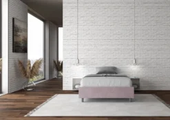 Letto 120x190cm contenitore sommier in microfibra glicine lilla LIT138