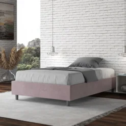 Letto 120x190cm contenitore sommier in microfibra glicine lilla LIT138