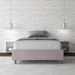 Letto 120x190cm contenitore sommier in microfibra glicine lilla LIT138