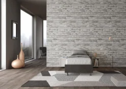 Letto 90x200cm contenitore sommier in microfibra grigio LIT96