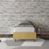 Letto 90x190cm contenitore sommier in microfibra ocra LIT94