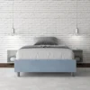 Letto 120x200cm contenitore sommier in microfibra azzurro LIT142