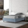 Letto 120x190cm contenitore sommier in microfibra azzurro LIT138
