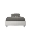 Letto 120x190cm contenitore sommier in similpelle bianco LIT136