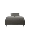Letto 120x210cm contenitore sommier in microfibra grigio LIT146