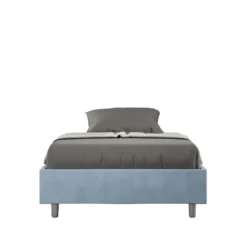 Letto 120x210cm contenitore sommier in microfibra azzurro LIT146