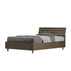 Letto 120x190cm contenitore testata inclinata noce LIT252