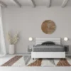 Letto 120x190cm contenitore testata inclinata bianco frassino LIT252