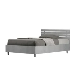 Letto 120x190cm contenitore testata dritta cemento LIT250