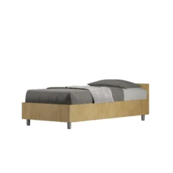Letto 80x190cm contenitore testiera in nobilitato effetto legno quercia LIT74